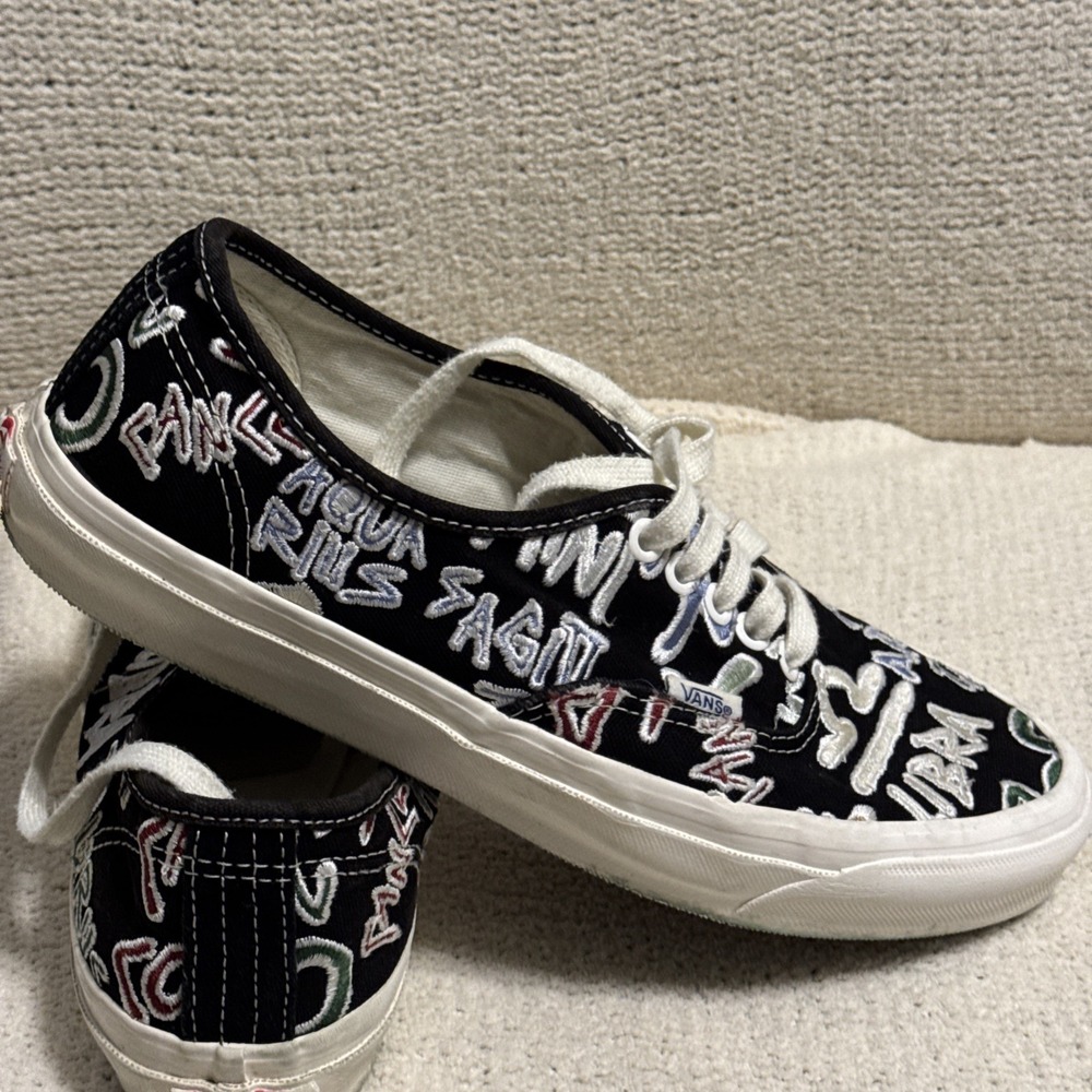 Vans OG Authentic LX Zodiac Pack VN0A4BV94IK Black Embroidered Shoes Mens 8 - Picture 8 of 10